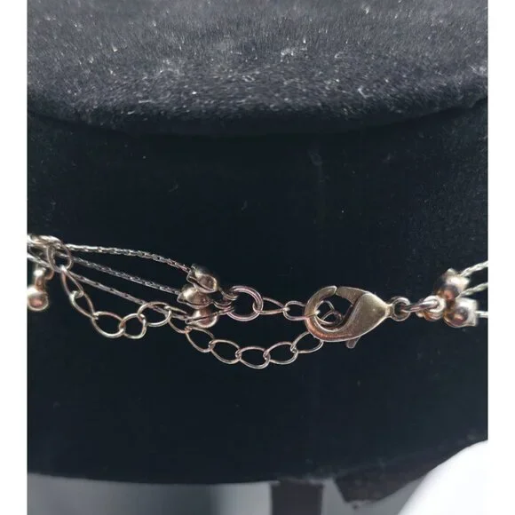 Layered Purple & Gold Beaded Statement Necklace With Elegant Tassel Design - Picture 5 of 5